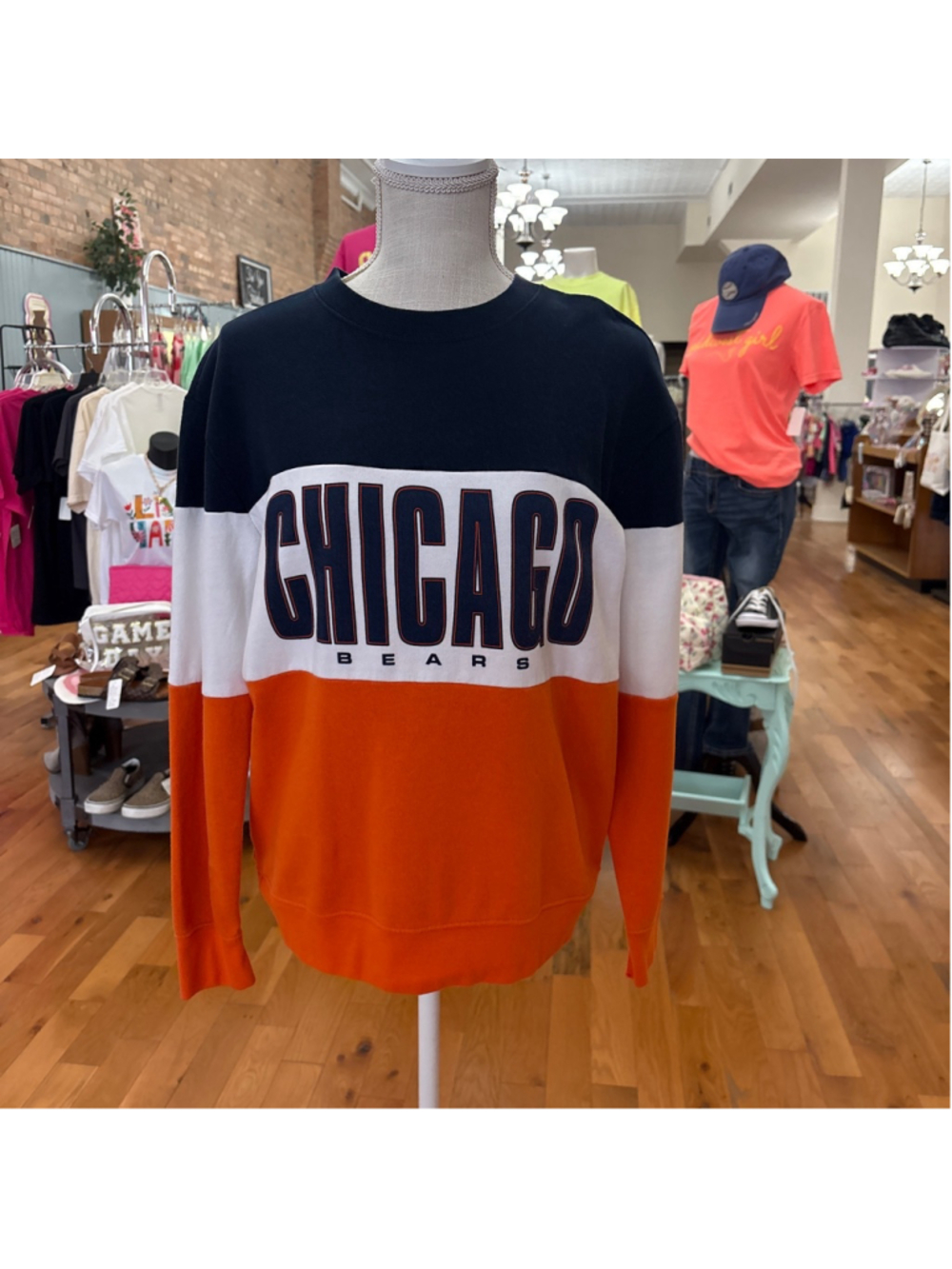 Tailgate Chicago Bears Sweatshirt S Navy Orange